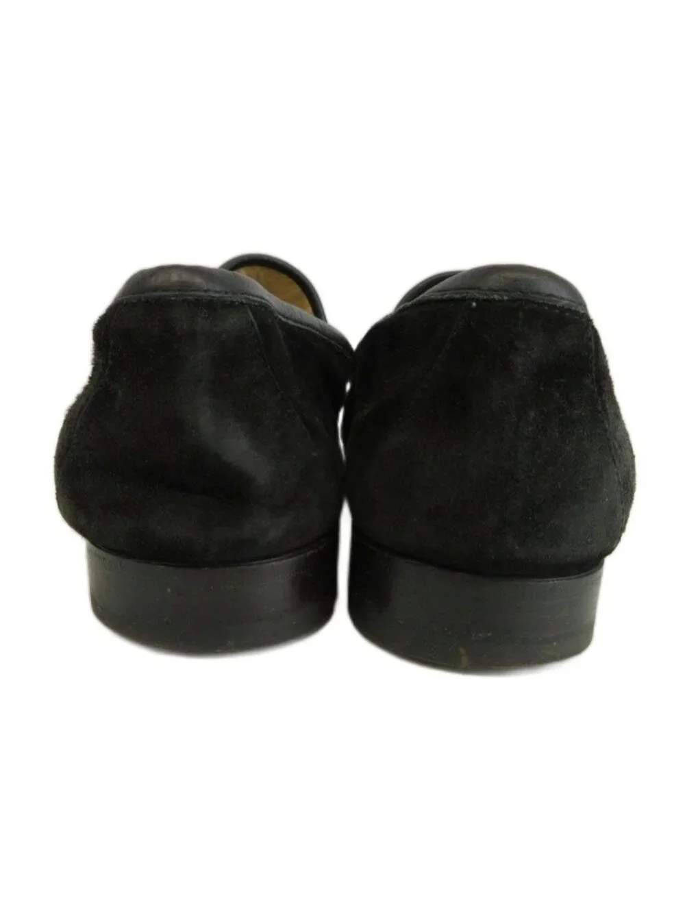 Gucci Loafers Moccasins Suede Horsebit Gold Black